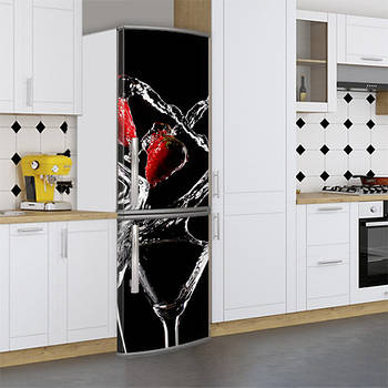 Вінілова наклейка на холодильник, келих мартіні, 180х60 см - Лицьова (В), з ламінуванням
