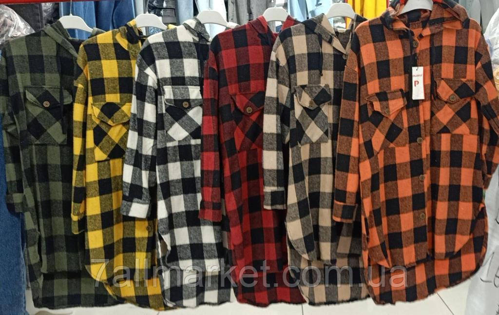 Сорочка жіноча кашемірова в карту розмір S-XL (5 кв) "PRENSES" купити недорого від прямого постачальника