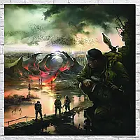 Картина на холсте "Сталкер и большая аномалия, Stalker", 60×60см