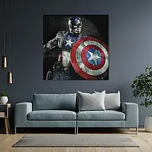 Плакат "Капітан Америка, Captain America", 60×60см, фото 3