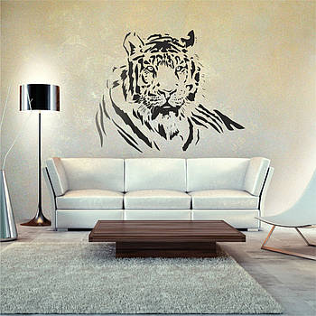 Трафарет для фарбування, Тигр, одноразовий з самоклеющей плівки в трьох розмірах 78 х 95 см