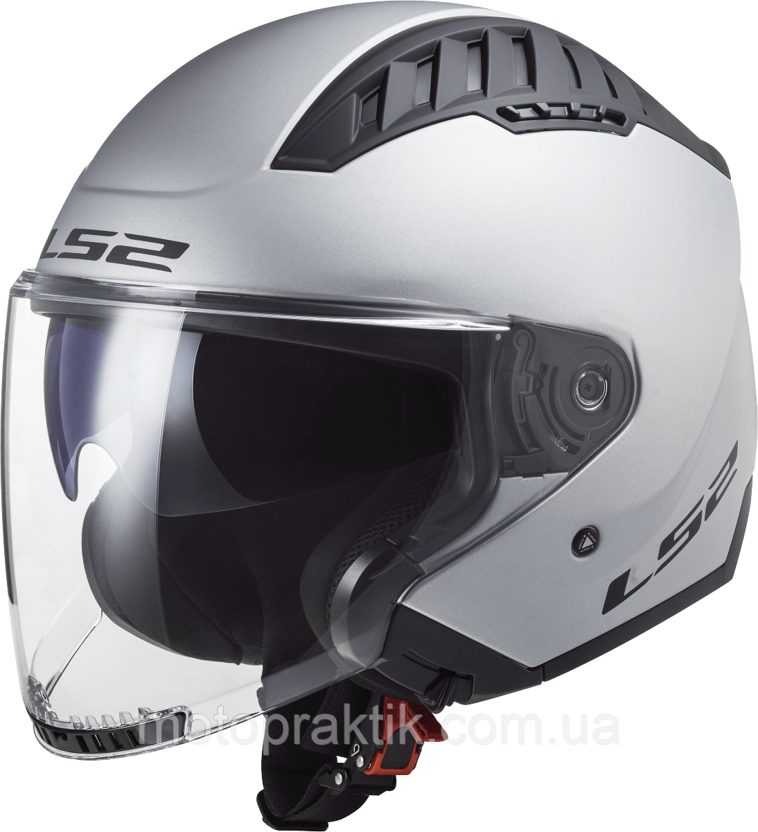 LS2 OF600 Copter 2 Solid Matt Silver, XS Мотошолом лицевик з окулярами