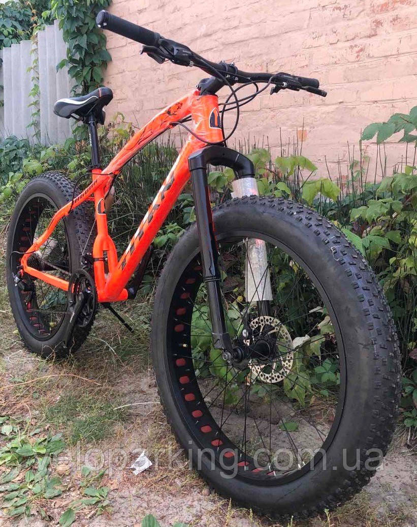 Велосипед позашляховик фетбайк Top Leopard 26 (fatbike) з амортизатором фетбайк