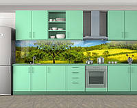 Наклейка на кухонный фартук 60 х 300 см, фотопечать с защитной ламинацией Зеленые деревья (БП-s_pr1097)