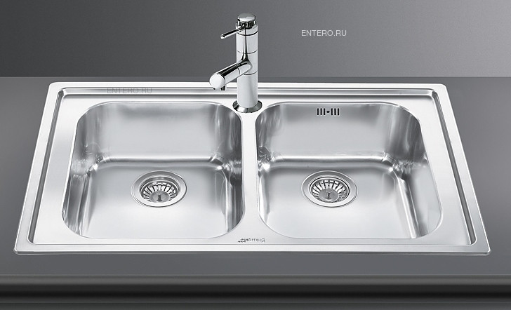 Двочашова сталева мийка Smeg LE862, Італія