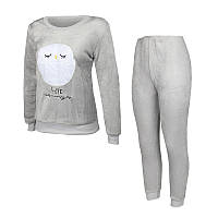 Женская тёплая махровая пижама Owl Gray XL sss
