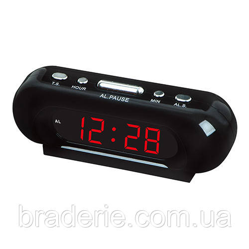Годинник мережевий VST-716-1 червоний, 220V