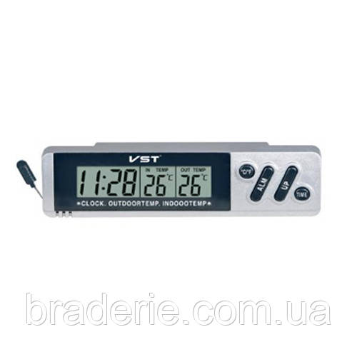 Термометр 7067 (внутрішня + зовнішня температура + годинник)