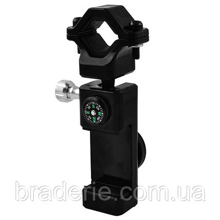 Велопідставка під телефон Q003 + 2LED, шарнір 360o, компас, фото 1