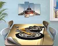 Покрытие для стола, мягкое стекло с фотопринтом, Мотоцикл 60 х 100 см (1,2 мм)