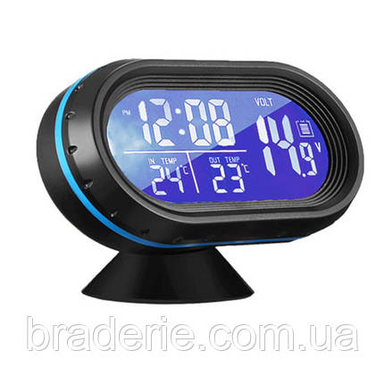 Автогодинник VST-7009V вольтметр, 2 термометри, фото 1
