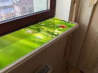 Покрытие силиконовое для подоконника, мягкое стекло с фото принтом 35 х 160 см
