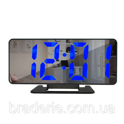 Годинник мережевий VST-888-5, синій, температура, USB