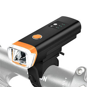 Велофонар HJ-047-XPG ULTRA LIGHT, ALUMINUM, AVTOLIGHT SENSOR, Waterproof, акум., ЗУ microUSB, фото 1