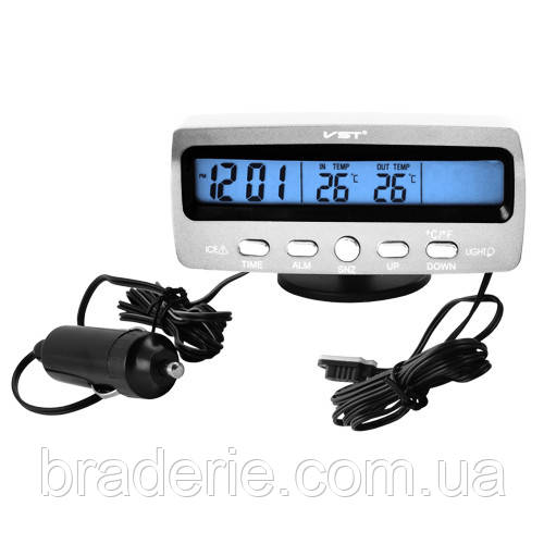Автогодинник VST-7045V, температура, вольтметр
