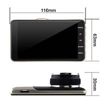 Автомобільний відеореєстратор X600, LCD 4", Angel Lens, камери, 1080P Full HD, метал. корпус, фото 4