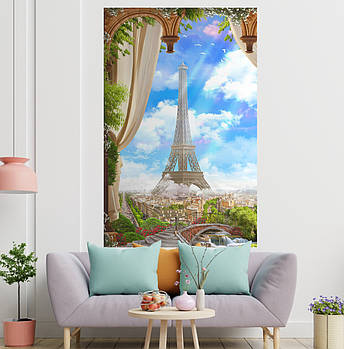Постер декоративний, Париж, для візуального розширення простору приміщення 187 х 118 см з ламінацією