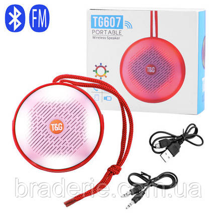 Bluetooth-колонка TG607, speakerphone, радио, red, фото 1