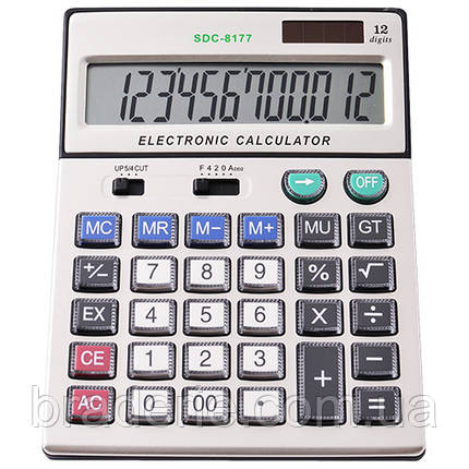 Калькулятор 8177, подвійне живлення, фото 2