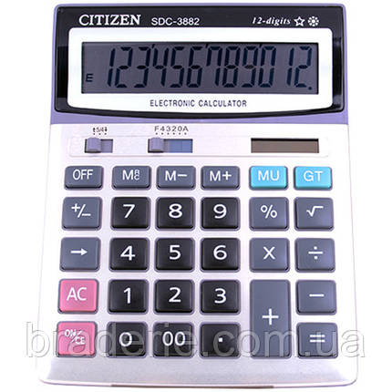 Калькулятор CITIZEN 3882, подвійне живлення, фото 2