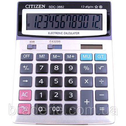 Калькулятор CITIZEN 3882, подвійне живлення, фото 1
