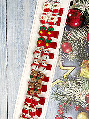 Шпильки качечки з прикрасами новорічні 3 см 10 пар/пач.