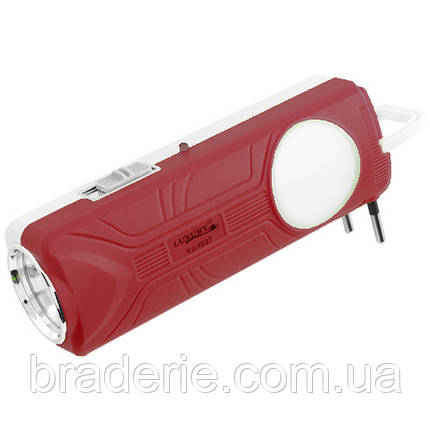 Ліхтар Luxury 1037, 1W+5SMD, вбудований акумулятор, ЗП 220V, фото 1