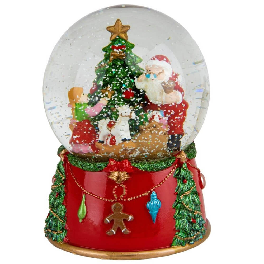 Фігурка сніжна куля Санта з дітьми 10х10х14 см 16016-042