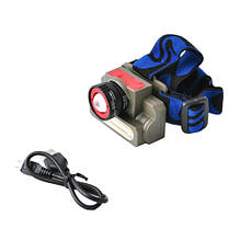 Ліхтар налобний Police 8808/6908-XPE+COB, Li-Ion акум., zoom, ЗП microUSB, Box, фото 4