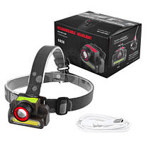 Ліхтар налобний Police 8808/6908-XPE+COB, Li-Ion акум., zoom, ЗП microUSB, Box, фото 5