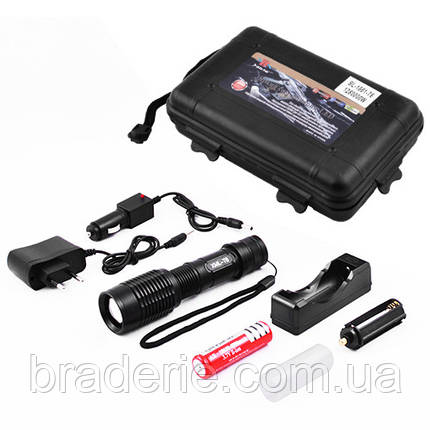 Фонарь Police 1861-T6, 1x18650, zoom, ЗУ 220V/12V, Box, фото 3