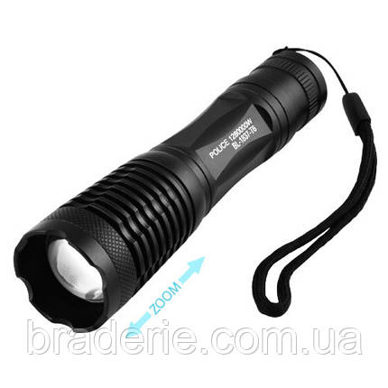 Ліхтар Police 1837-T6, 1x18650/3xAAA, zoom, ЗП 220V/12V, Box, фото 1