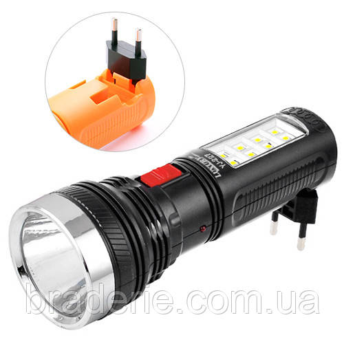 Ліхтар Luxury 227, 1W+8SMD, вбудований акум., ЗП 220V