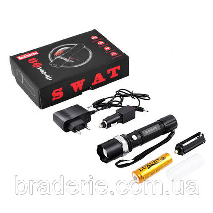 Ліхтар Police 8626-XPE, 1х18650/3xAAA, zoom, ЗП 220V/12V, Box, фото 3