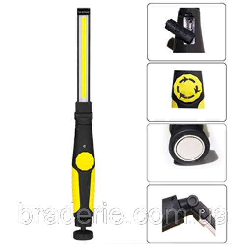 Ліхтар WORKLIGHT-W55-COB, Li-Ion акум., поворот1804+1800o, магніт, ЗП microUSB