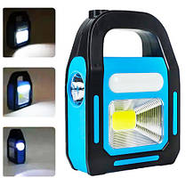 Ліхтар переносний HB-9707A-1LED+COB+LED, power bank, Li-Ion акум., сонячна батарея, ЗП microUSB, Box, фото 3