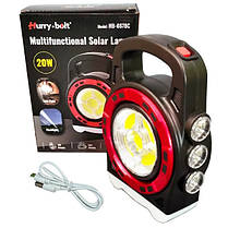 Ліхтар переносний 6678С-3LED+5COB, power bank, Li-Ion акум., Waterproof, сонячна батарея, ЗП microUSB, Box, фото 3