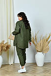 Стильний жіночий осінній прогулянковий вельветовий костюм батал: сорочка + штани-джогери (р.48+58). Арт-2672/5, фото 3