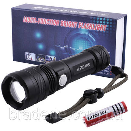 Ліхтар P512-HP50, 1x18650/3xAAA, індикація заряду, zoom, ЗП microUSB, Box, фото 3
