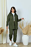 Стильний жіночий осінній прогулянковий вельветовий костюм батал: сорочка + штани-джогери (р.48+58). Арт-2672/5, фото 2