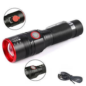 Ліхтар BL-736A/749-T6, 1х18650, затискач, zoom, ЗП microUSB, Box, фото 1