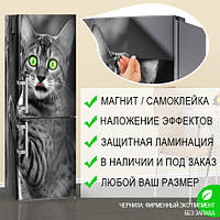 Самофіксуюча наліпка на холодильник магнітна з кішкою 180 х 60 см, Лицева