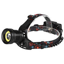 Ліхтар налобний BL-A19-GT200+COB, 2x18650, zoom, ЗУ microUSB, Box, фото 4