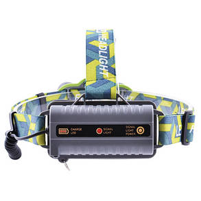 Ліхтар налобний 2133-T6+2COB, 2х18650/3xAA, індикація заряду, signal light, ЗУ microUSB, Box, фото 2