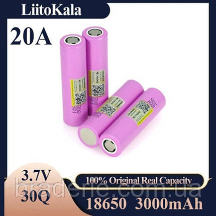 Акумулятор високотоковий 18650, LiitoKala 30Q, 3000mah, ОРИГИНАЛ, фото 1