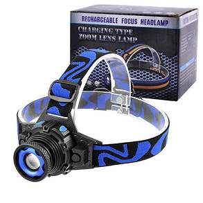 Ліхтар налобний W001-XPE, Li-Ion акум, zoom, ЗП 220V/12V, Box, фото 3