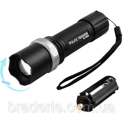 Ліхтар Police B026-LM, 3xAAA, zoom, ремінець на руку, фото 1