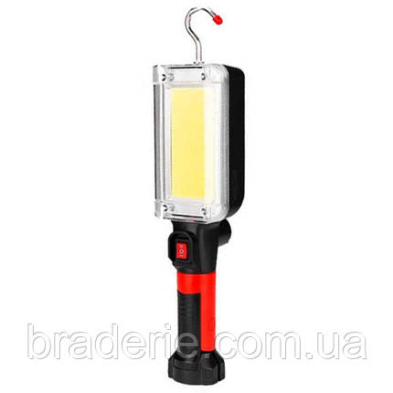 Ліхтар WORKLIGHT ZJ-8859-COB-2, ЗП micro USB, 2x18650, 3 магніти, прищіпка, гак, фото 1