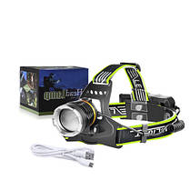 Ліхтар налобний BL-A7-P50, 2x18650, zoom, ЗП microUSB, Box, фото 3