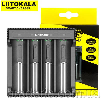 Зарядное устройство LiitoKala Lii-L4, 4x-10440/ 14500/ 16340/ 17355/ 17500/ 17670/ 18350/ 18490/ 18650/ 22650,, фото 2